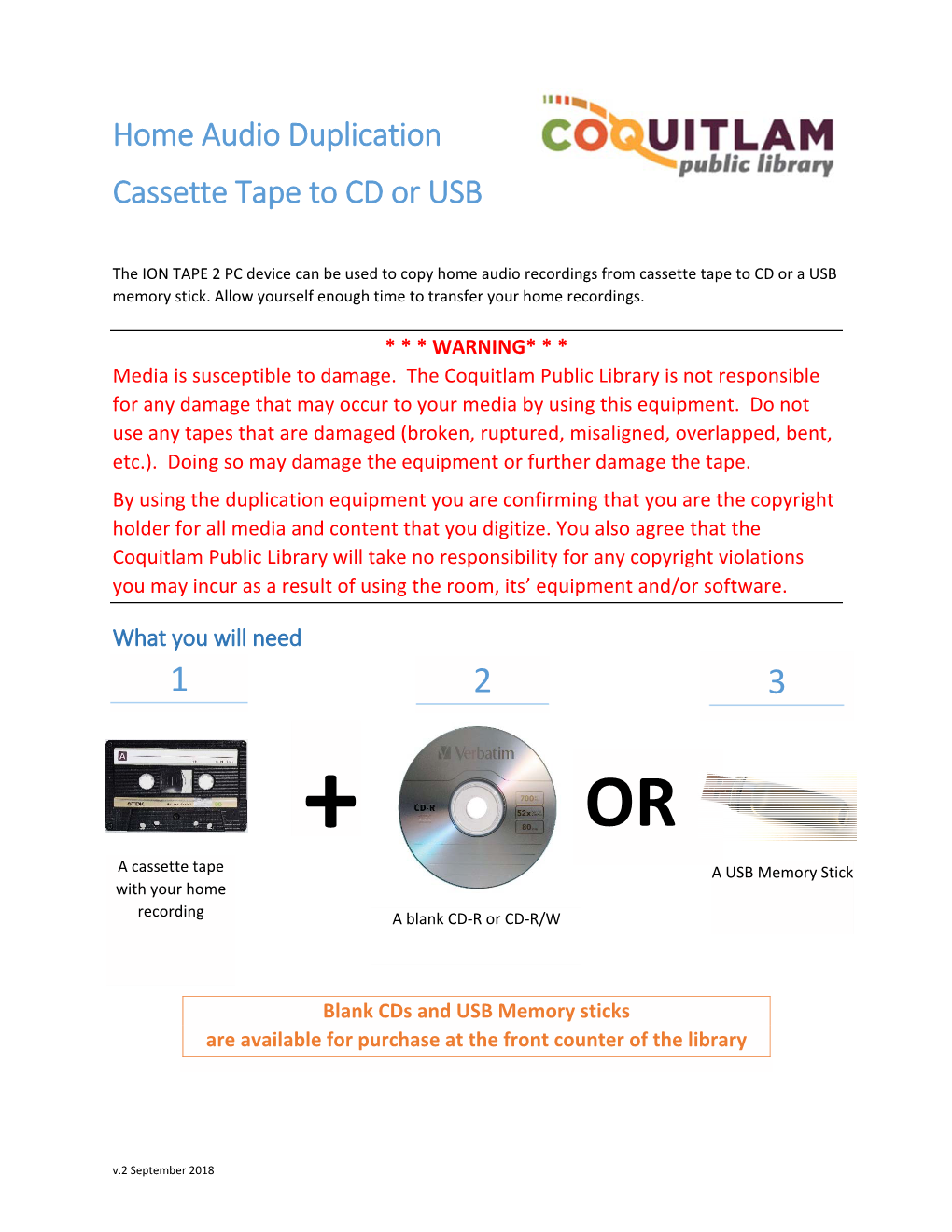 Home Audio Duplication Cassette Tape to CD Or USB