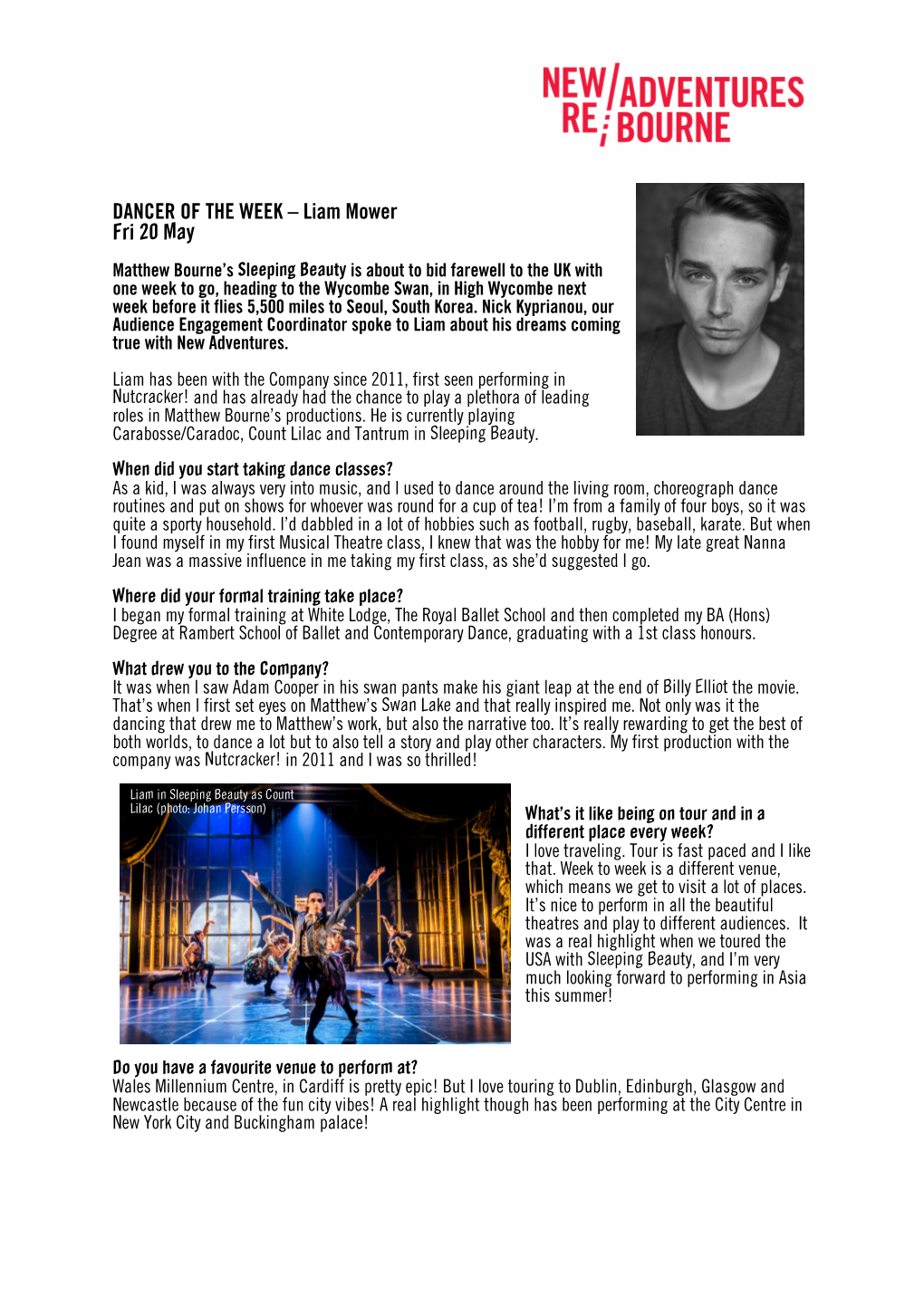 DANCER of the WEEK – Liam Mower Fri 20 May