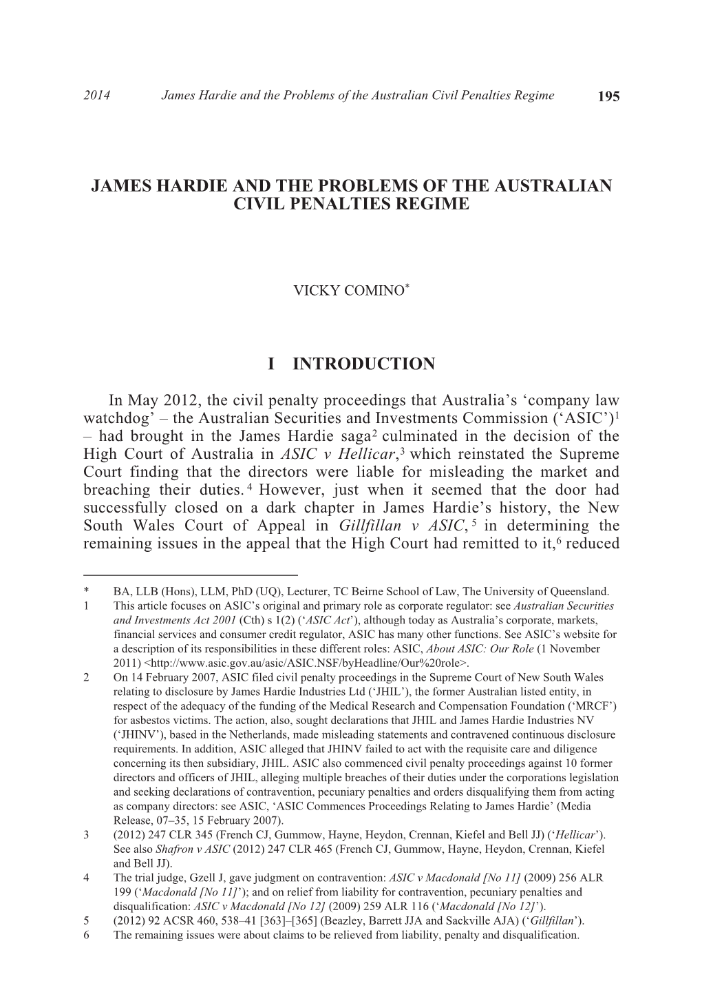 James Hardie and the Problems of the Australian Civil Penalties Regime 195