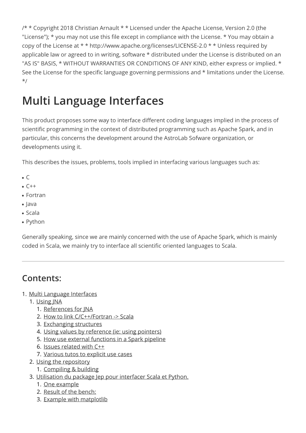 Multi Language Interfaces