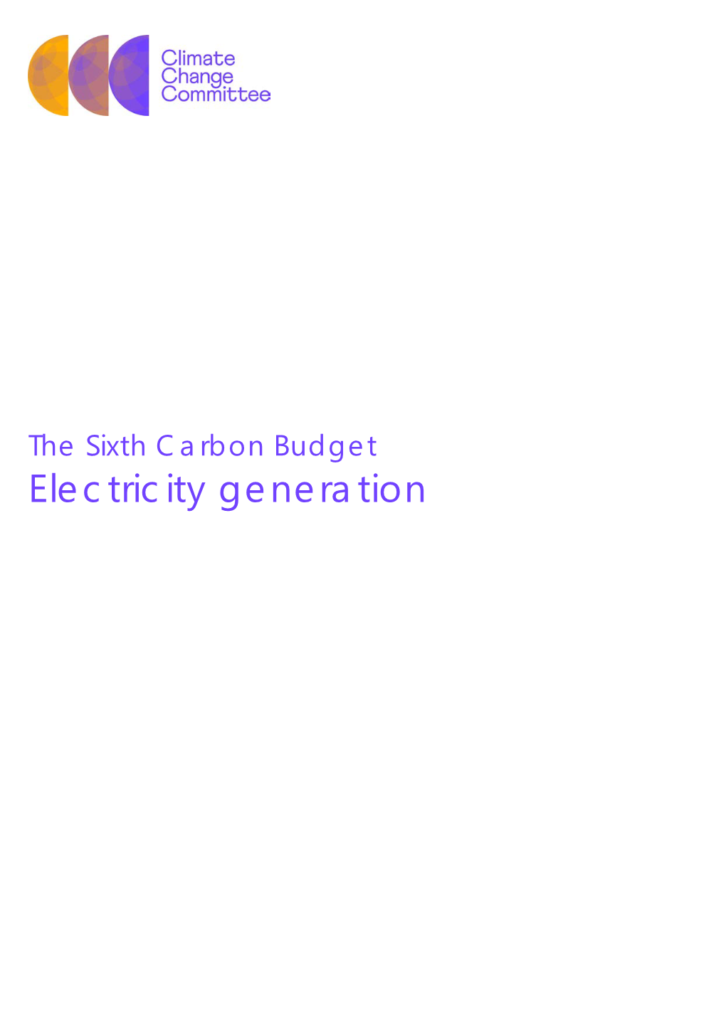 The Sixth Carbon Budget – Electricity Generation