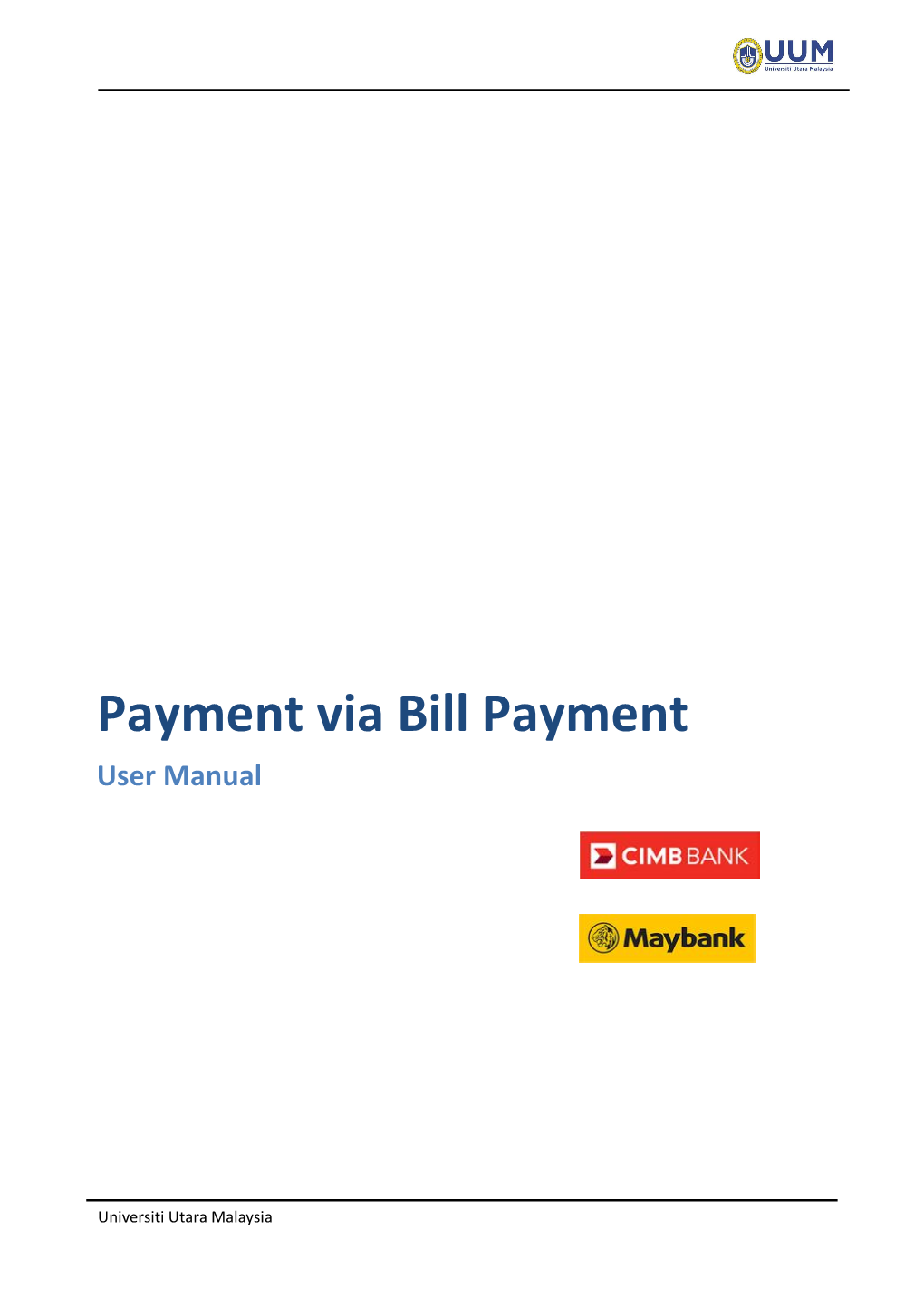 Payment Via Bill Payment User Manual