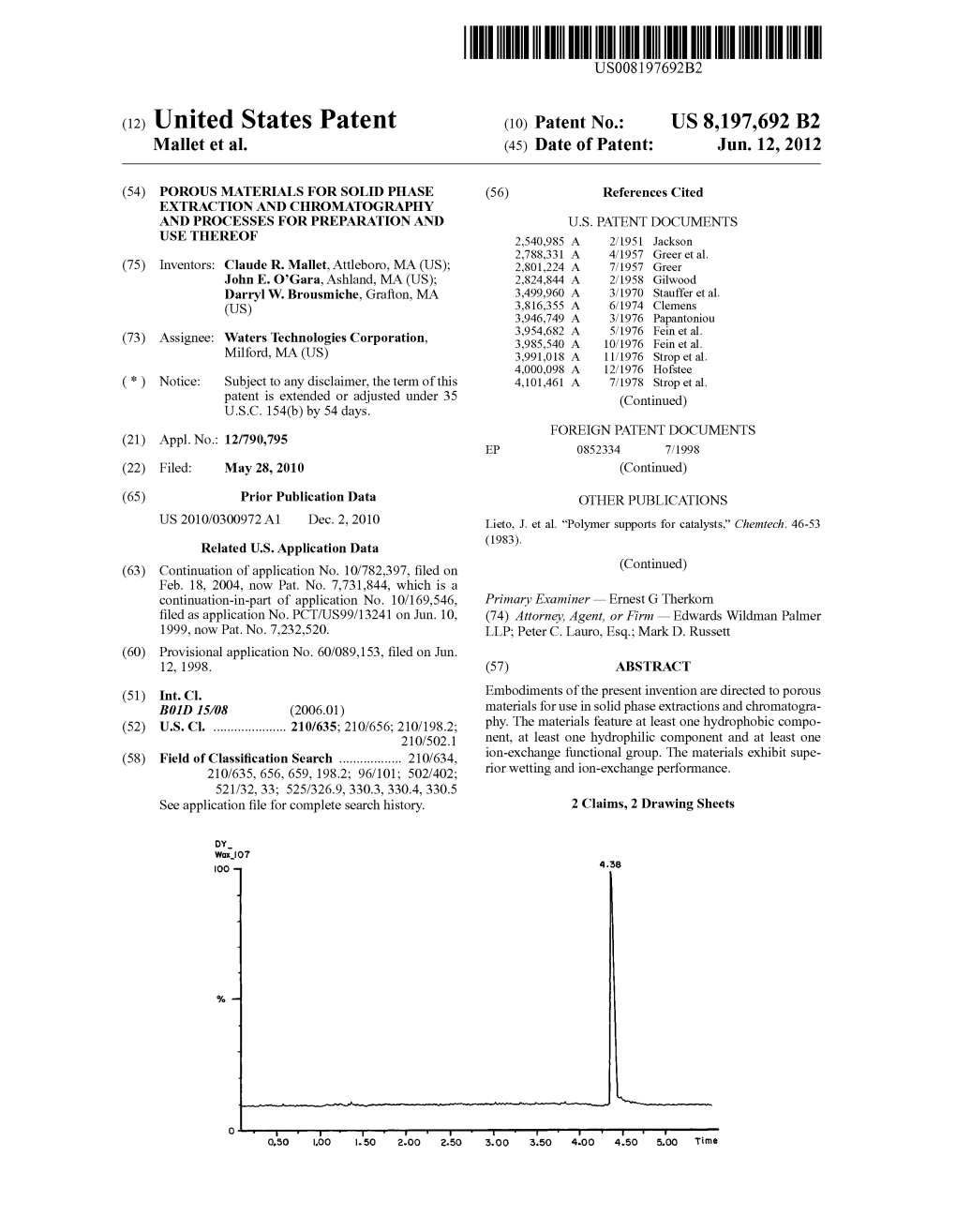 (12) United States Patent (10) Patent No.: US 8,197,692 B2 Mallet Et Al