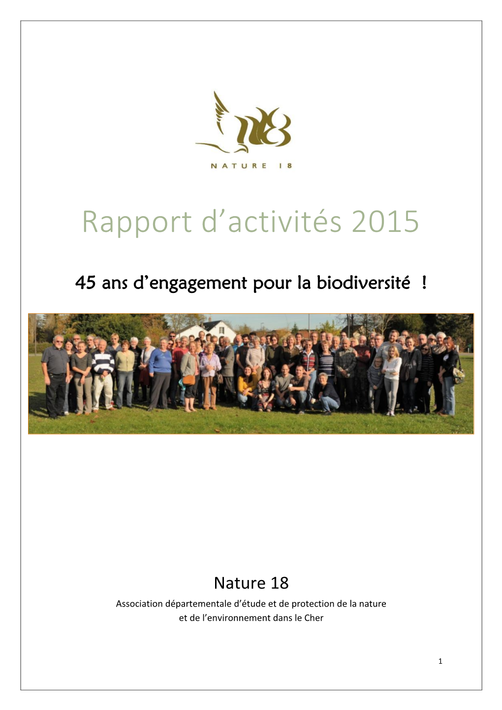 Rapport D'activités 2015
