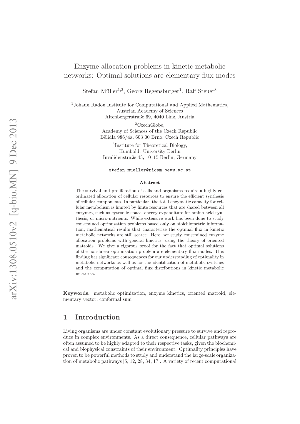 Enzyme Allocation Problems in Kinetic Metabolic Networks: Optimal