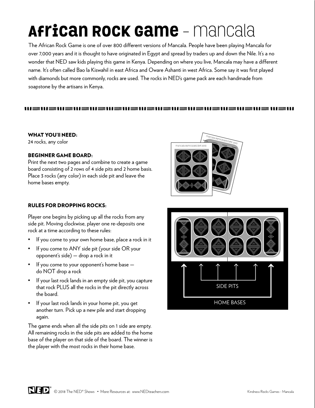 African Rock Game - Mancala the African Rock Game Is One of Over 800 Different Versions of Mancala