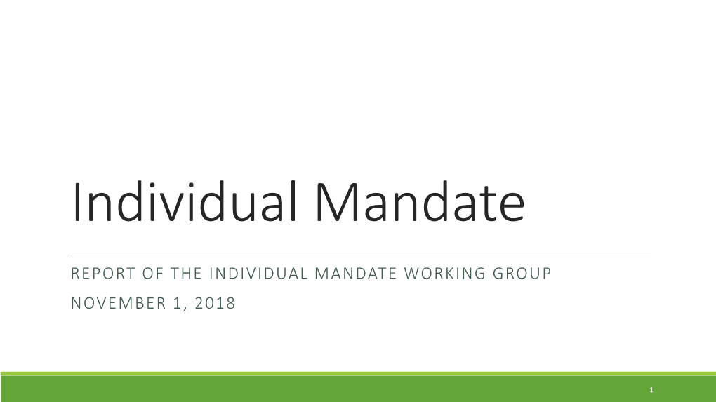 Individual Mandate DRAFT