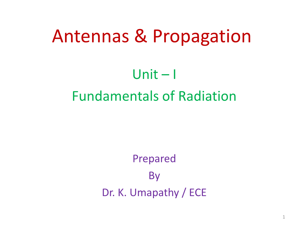 Antennas & Propagation