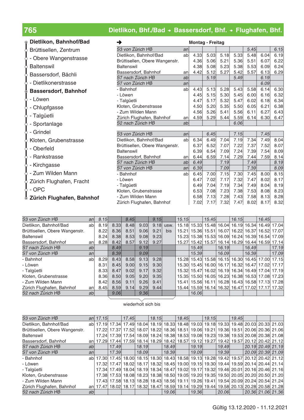 765 Dietlikon, Bhf./Bad Bassersdorf, Bhf