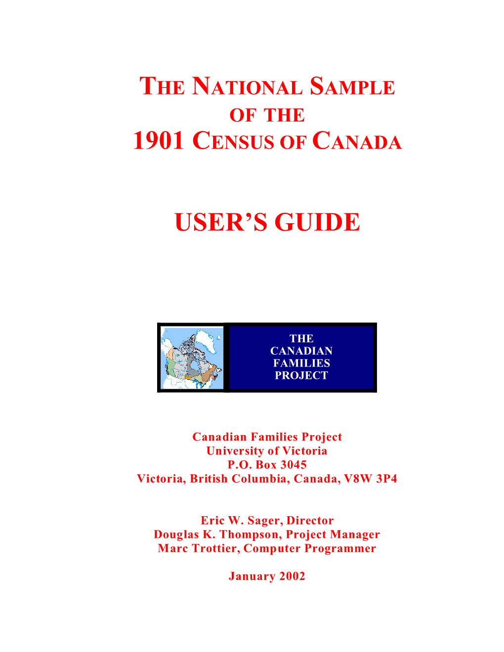 The National Sample of the 1901 Census of Canada