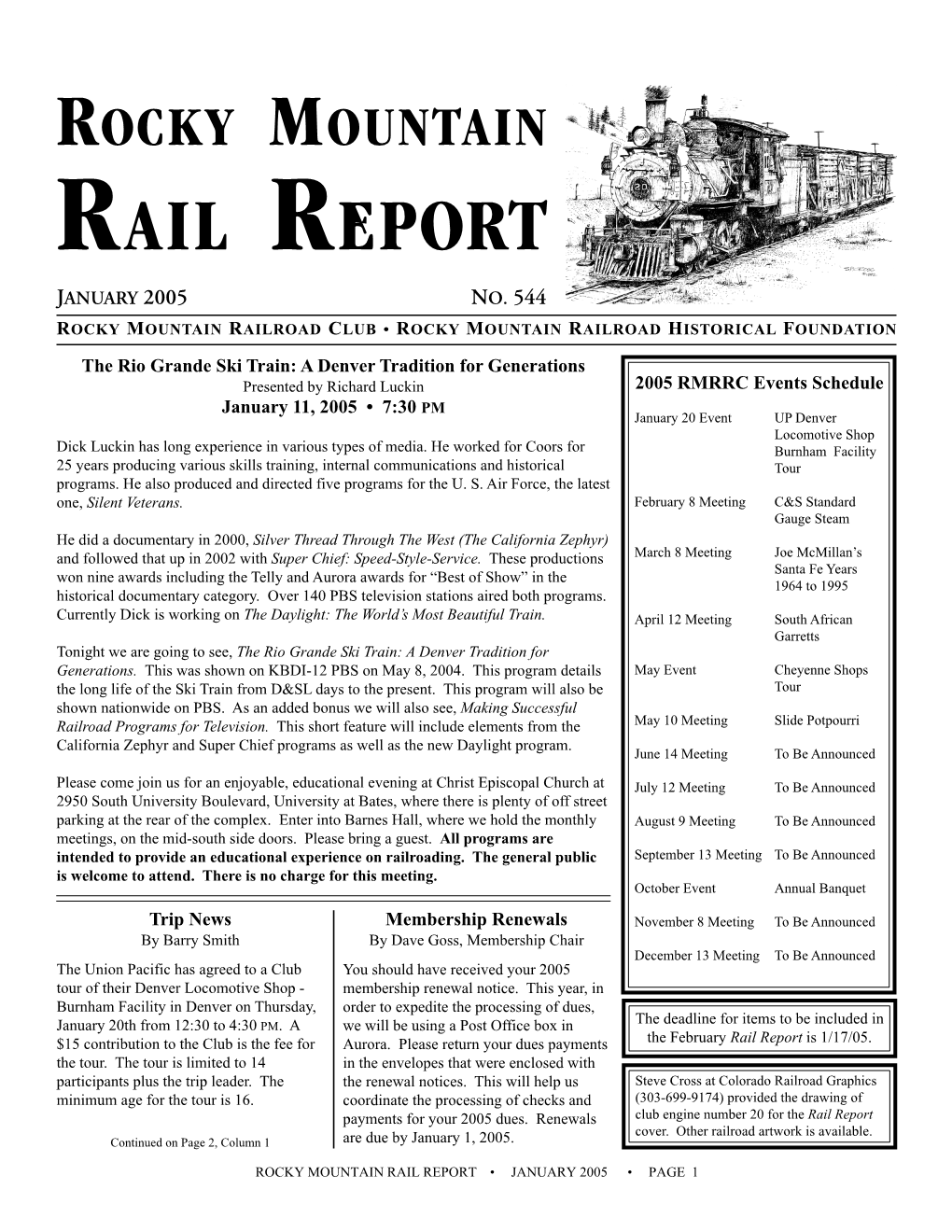 Rocky Mountain Rail Report January 2005 No