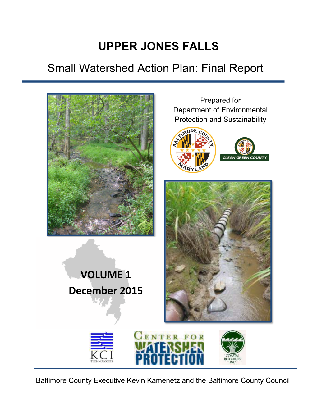 UPPER JONES FALLS Small Watershed Action Plan: Final Report