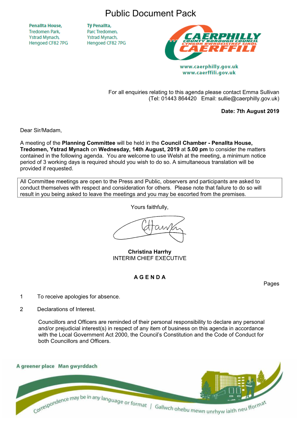 (Public Pack)Agenda Document for Planning Committee, 14/08/2019 17:00