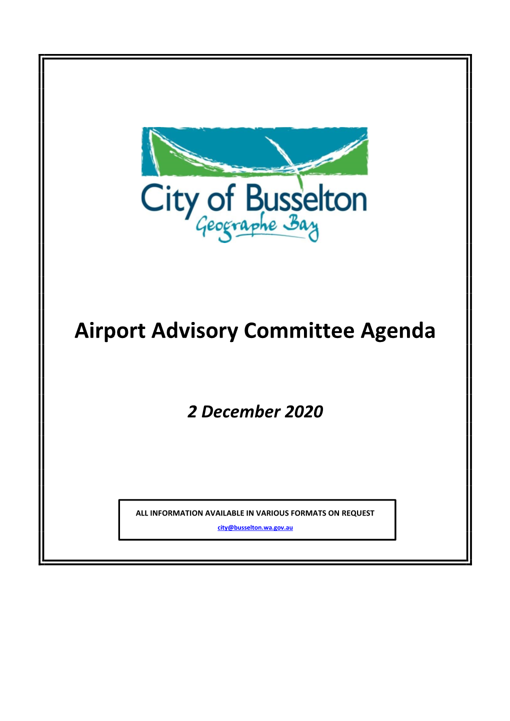 Agenda of Airport Advisory Committee