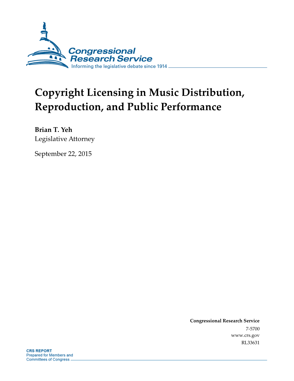 Copyright Licensing in Music Distribution, Reproduction, and Public Performance