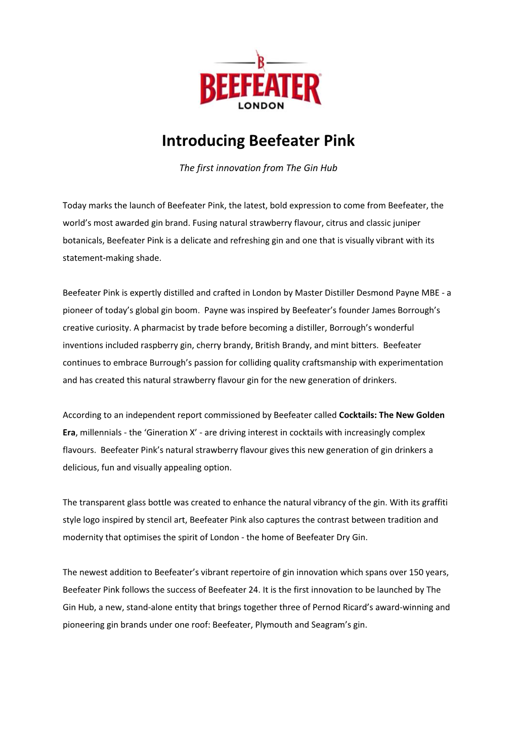 Introducing Beefeater Pink