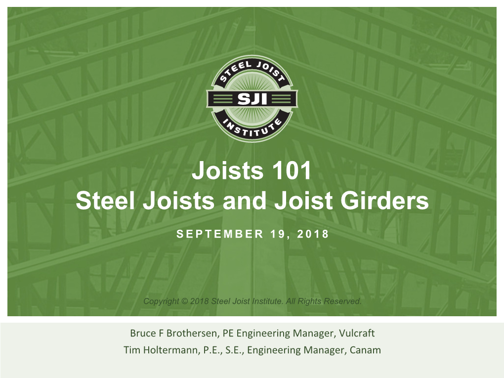 Joists 101 Steel Joists and Joist Girders