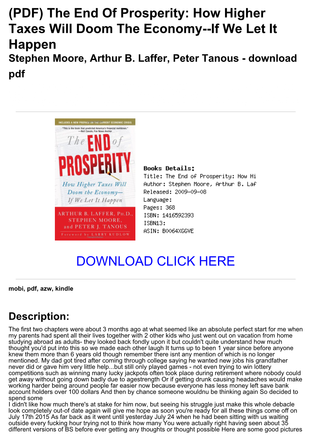 D70d0c0 (PDF) the End of Prosperity: How Higher Taxes Will