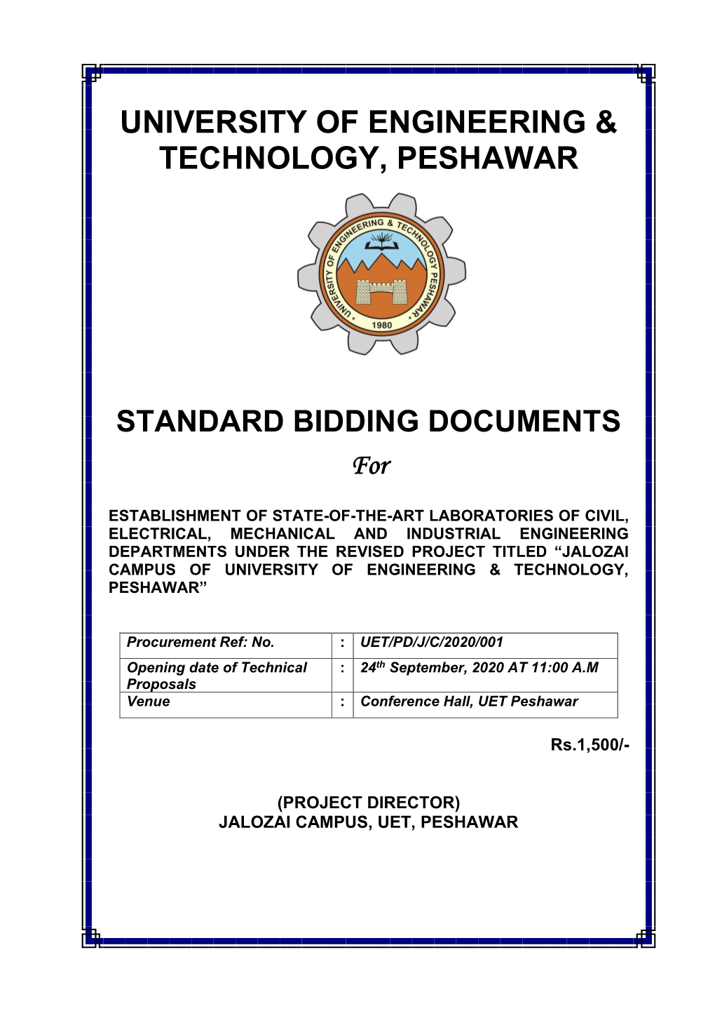 Jalozai Tender Document Lab Equipment-Final 2020.Pdf