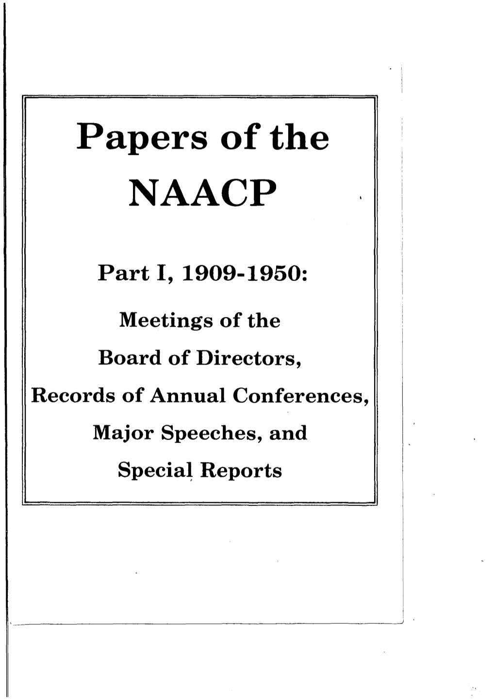 Papers of the NAACP
