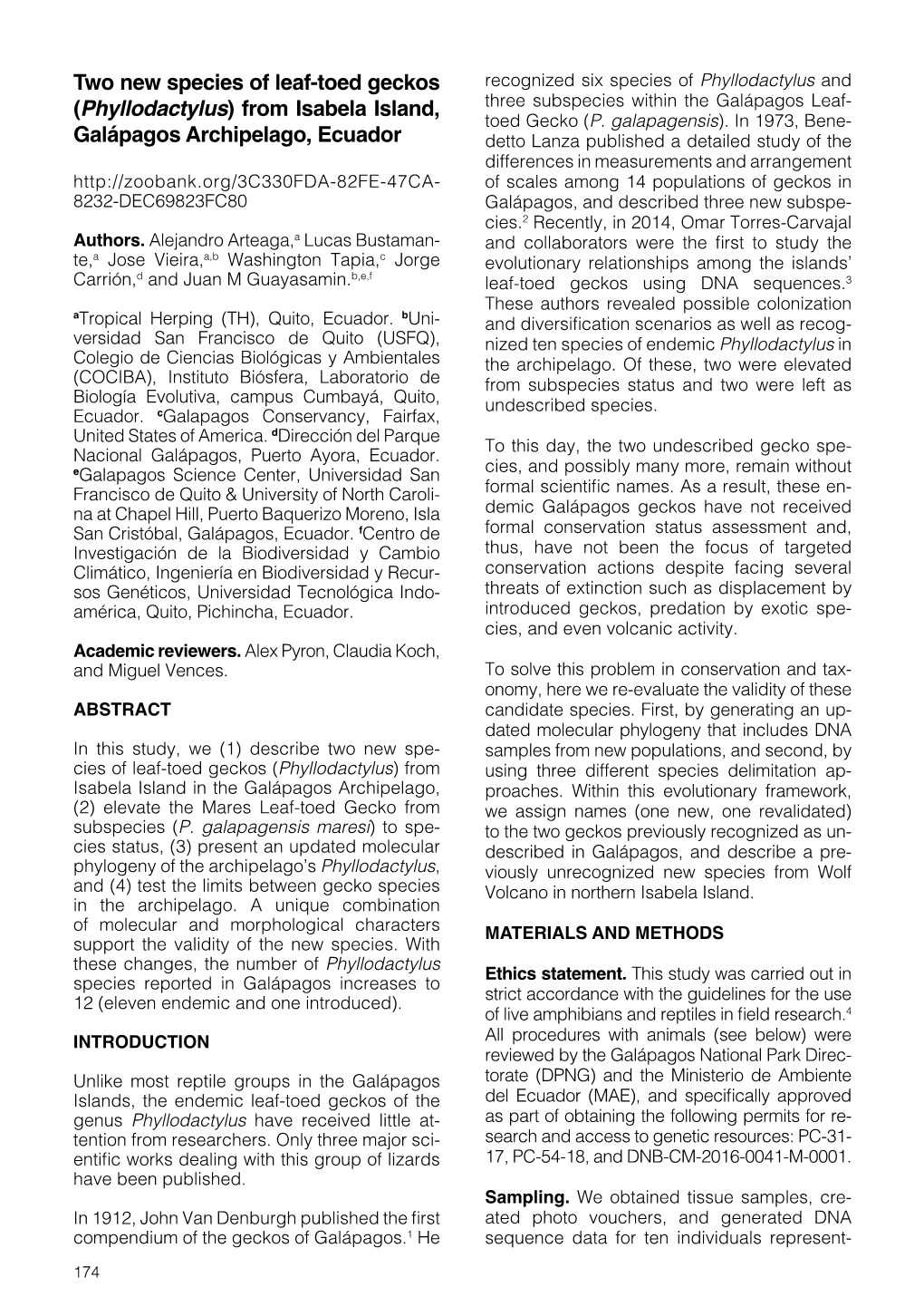 Phyllodactylus and Three Subspecies Within the Galápagos Leaf- (Phyllodactylus) from Isabela Island, Toed Gecko (P