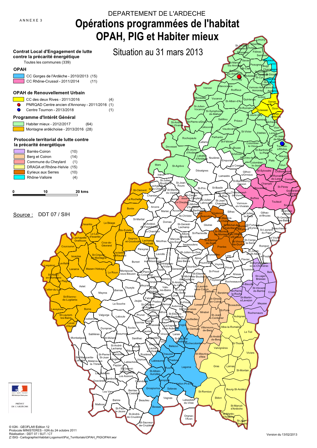 Carte Des Opérations Programmées De L'habitat OPAH, PIG Et