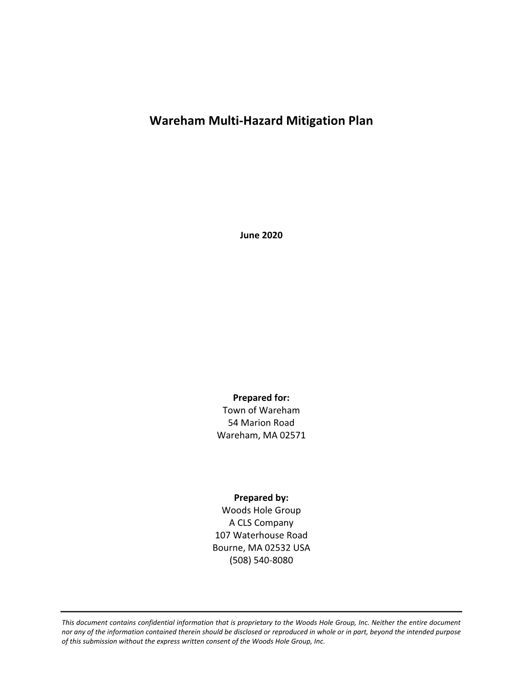 Wareham Multi-Hazard Mitigation Plan