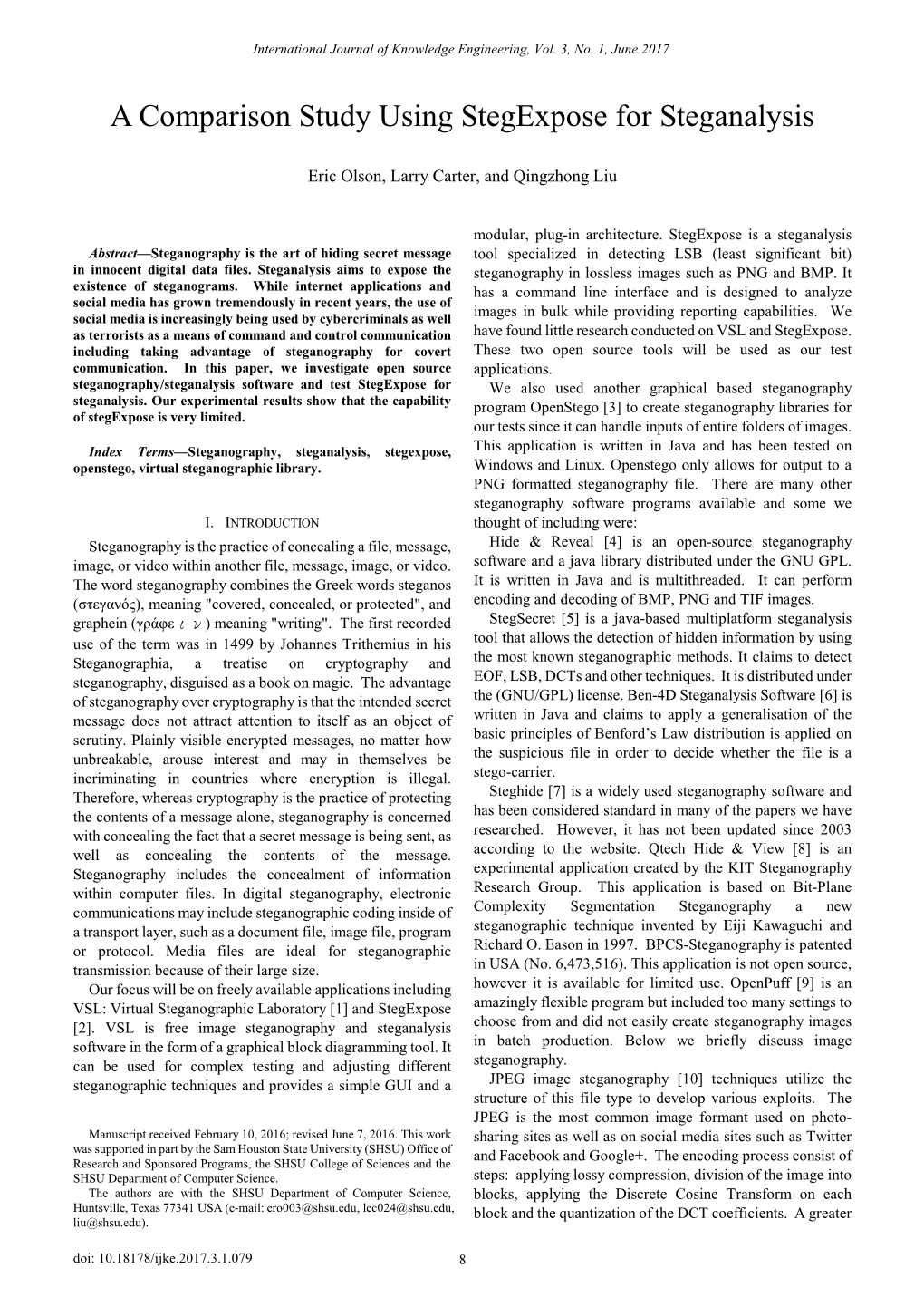 A Comparison Study Using Stegexpose for Steganalysis