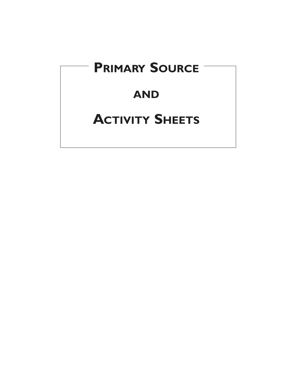 Curriculum Loose Sheets