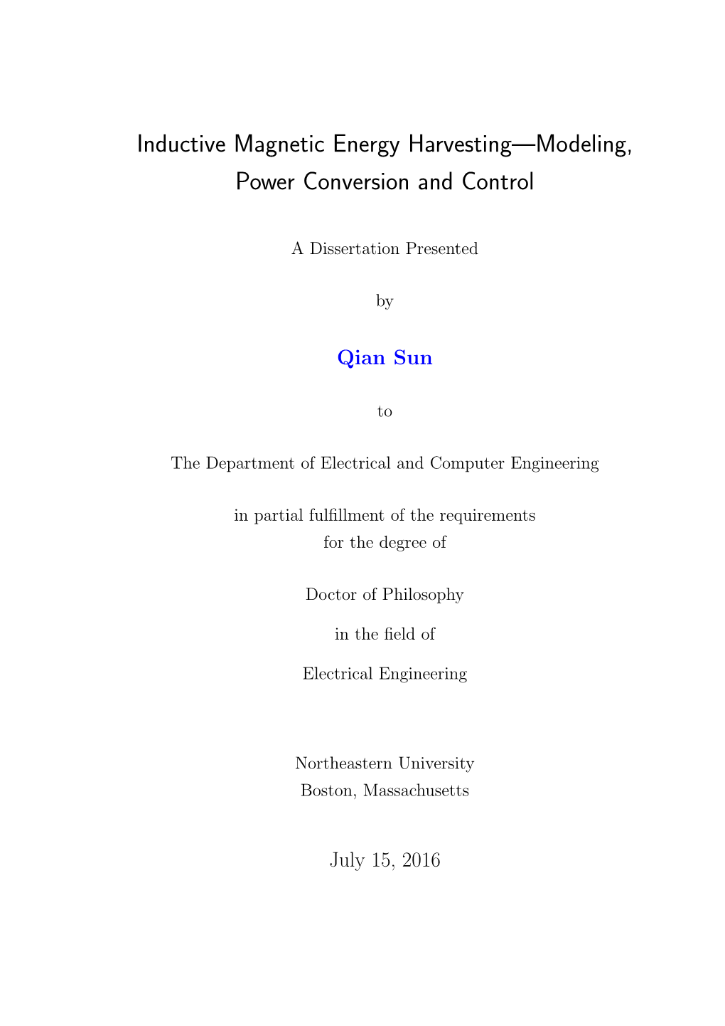Inductive Magnetic Energy Harvesting—Modeling, Power Conversion and Control
