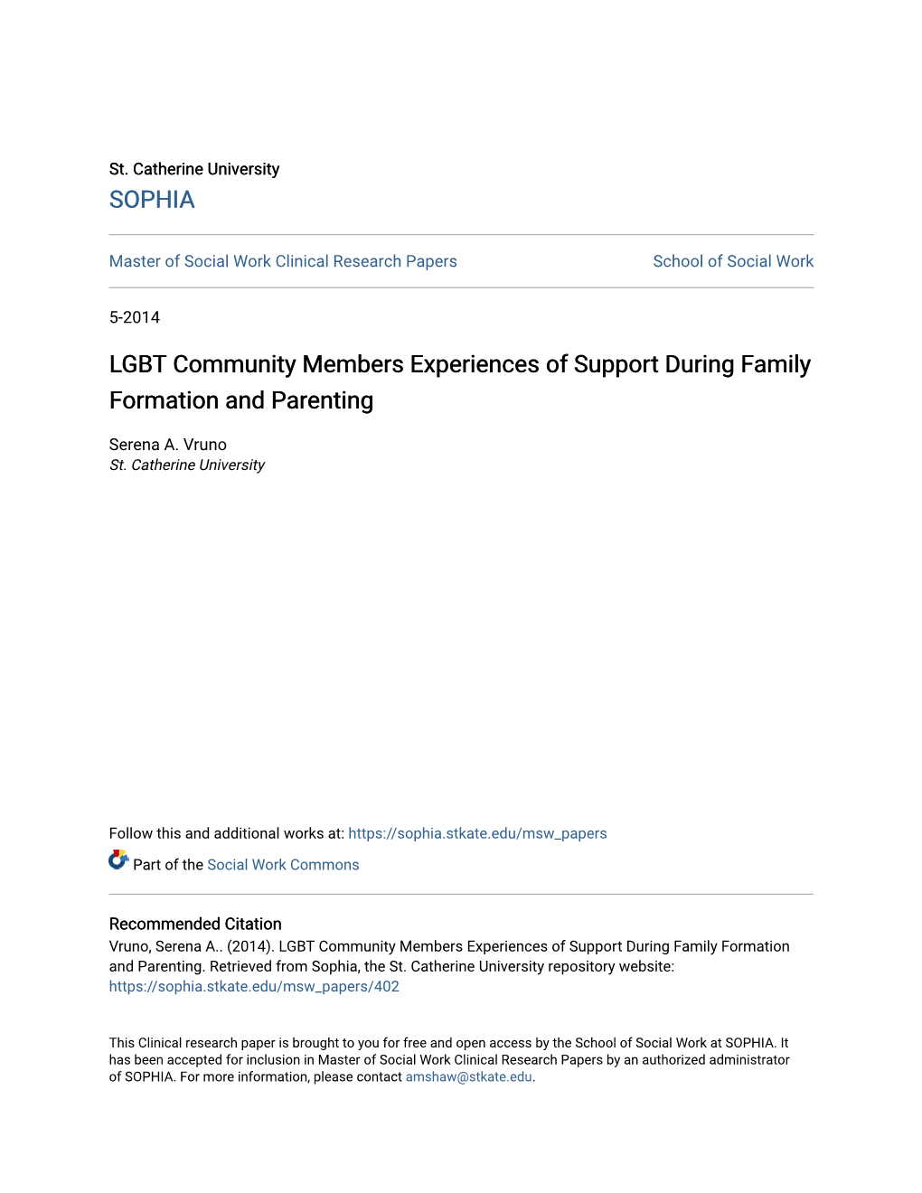 LGBT Community Members Experiences of Support During Family Formation and Parenting