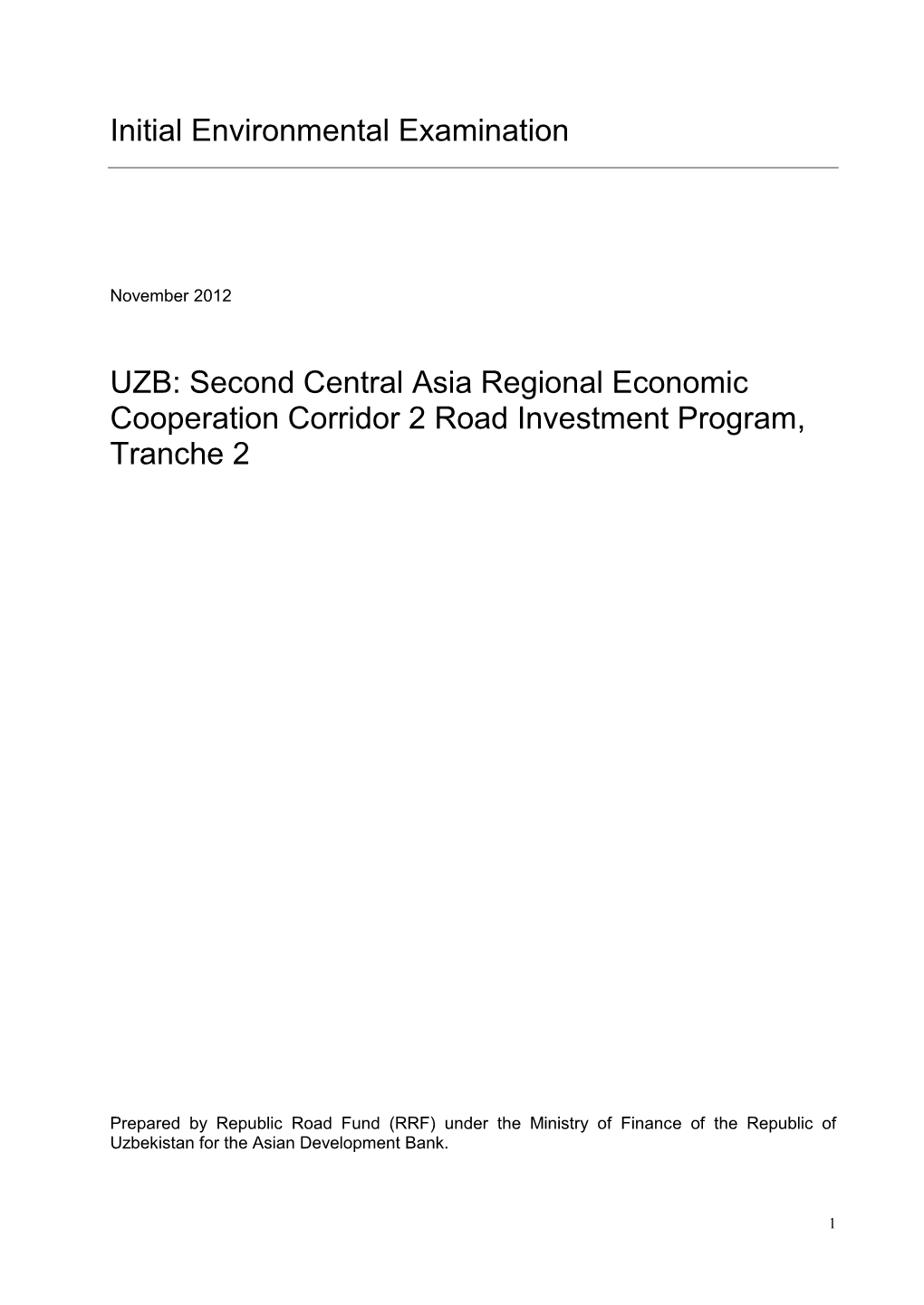 Second Central Asia Regional Economic Cooperation Corridor 2 Road Investment Program, Tranche 2