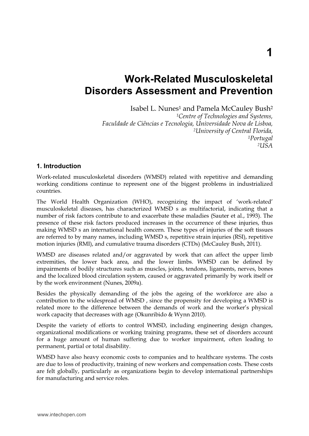 Work-Related Musculoskeletal Disorders Assessment and Prevention
