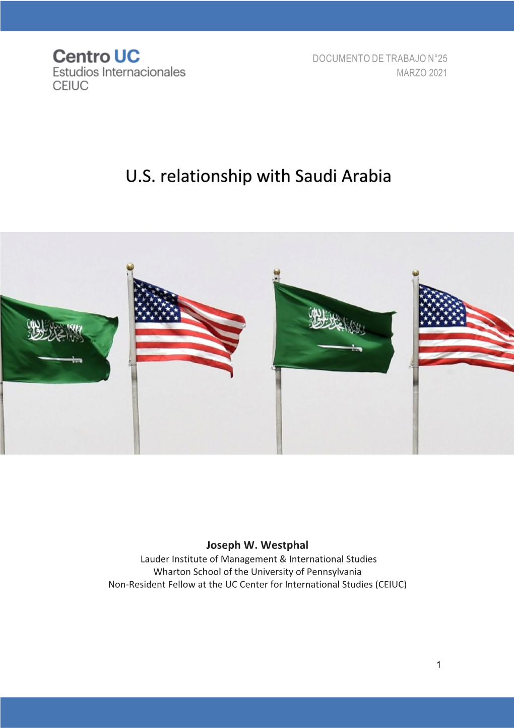 U.S. Relationship with Saudi Arabia