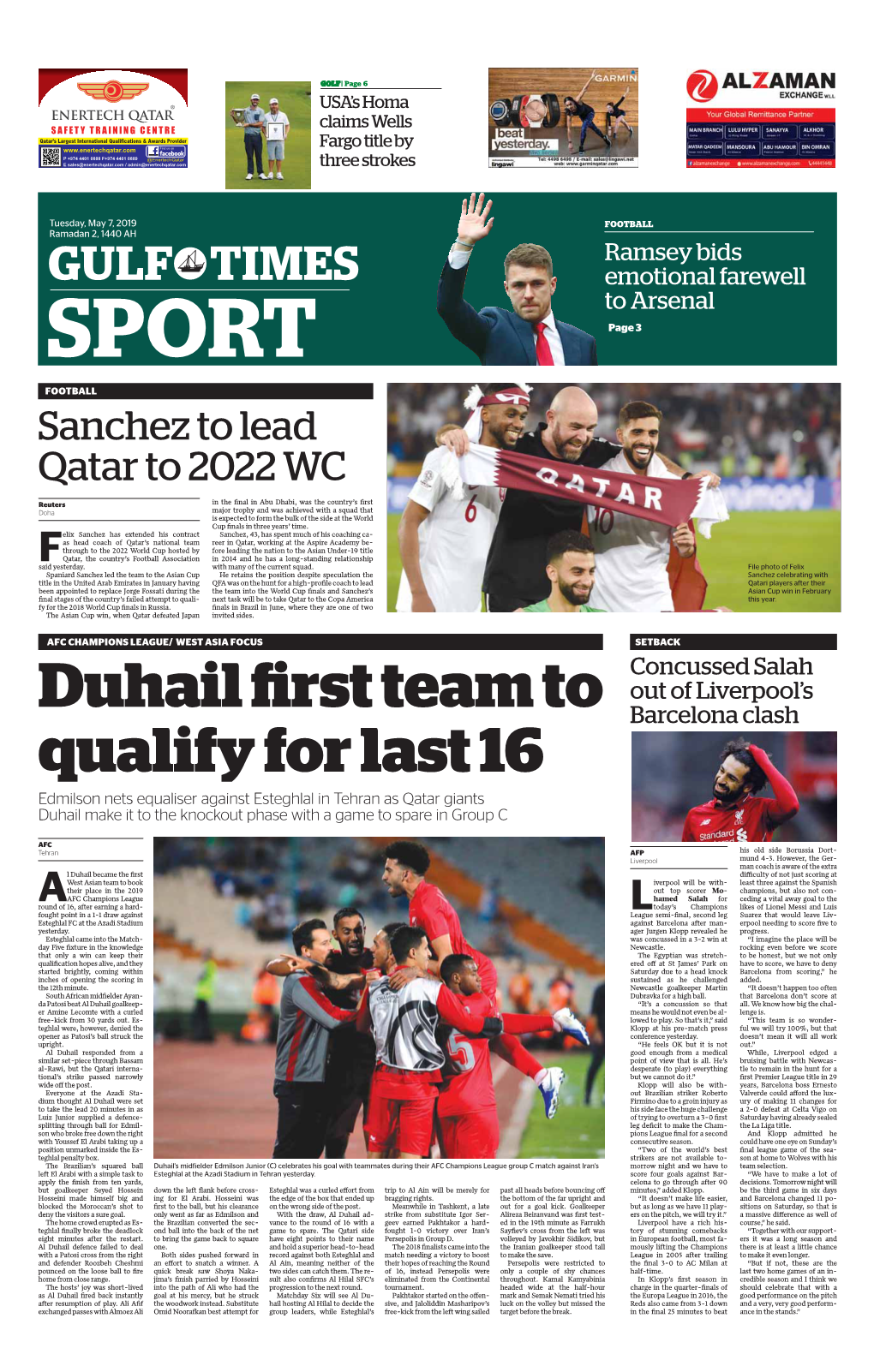 GULF TIMES Emotional Farewell to Arsenal SPORT Page 3