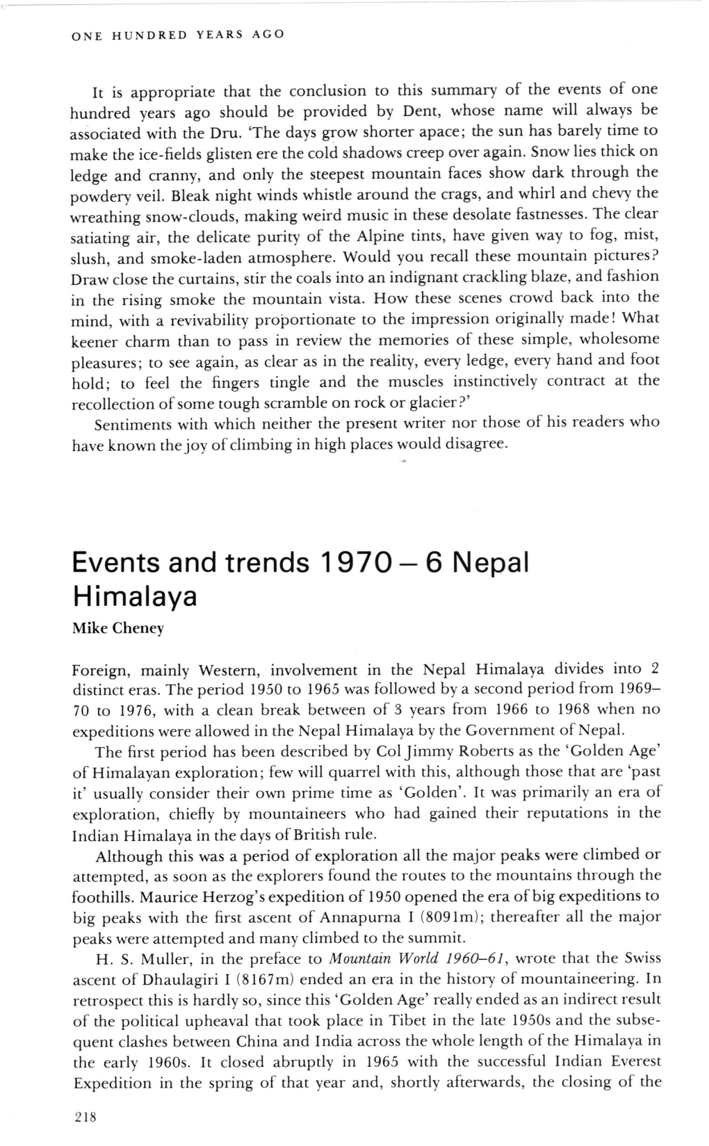 Events and Trends 1970-6 Nepal Himalaya Mike Cheney