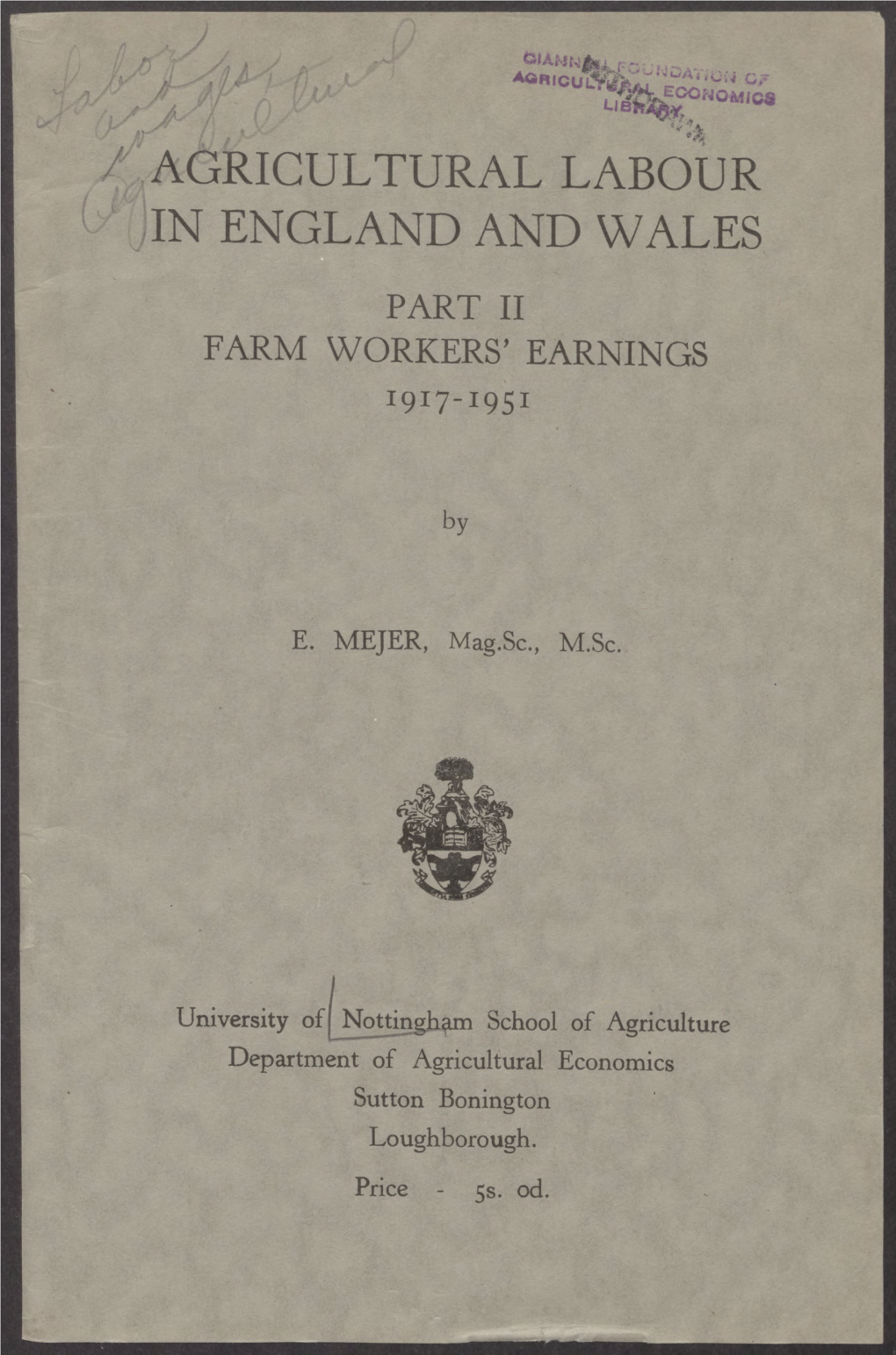 Agricultural Labour in England and Wales Part II: Farm Workers