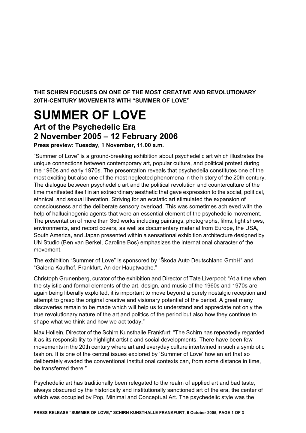 Summer of Love”