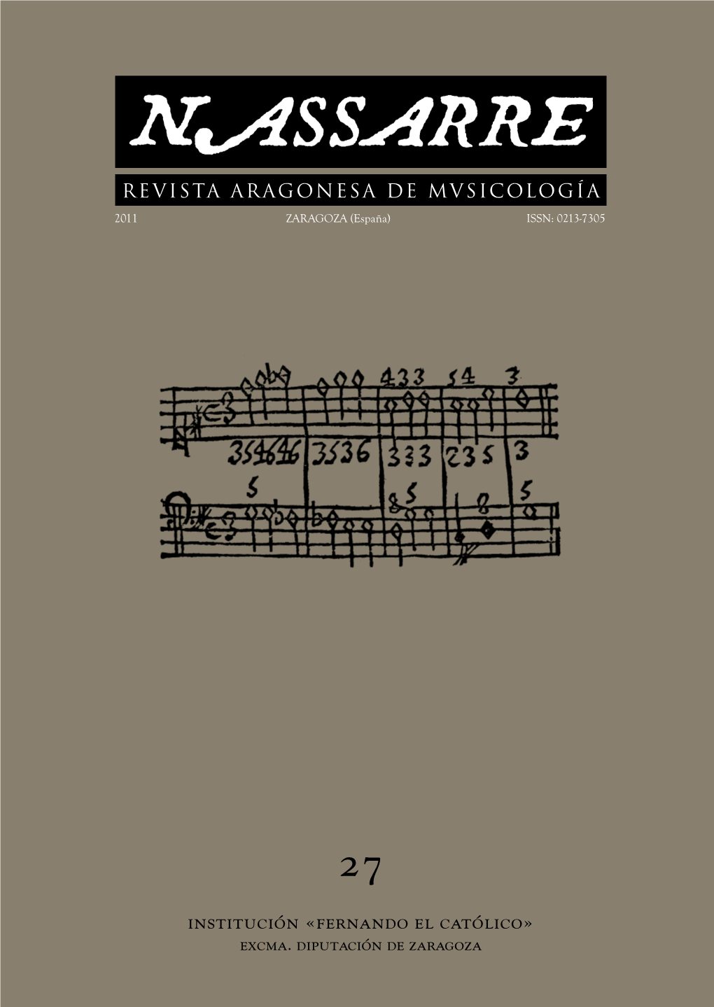 Nassarre. Revista Aragonesa De Musicología, 27 (2011)