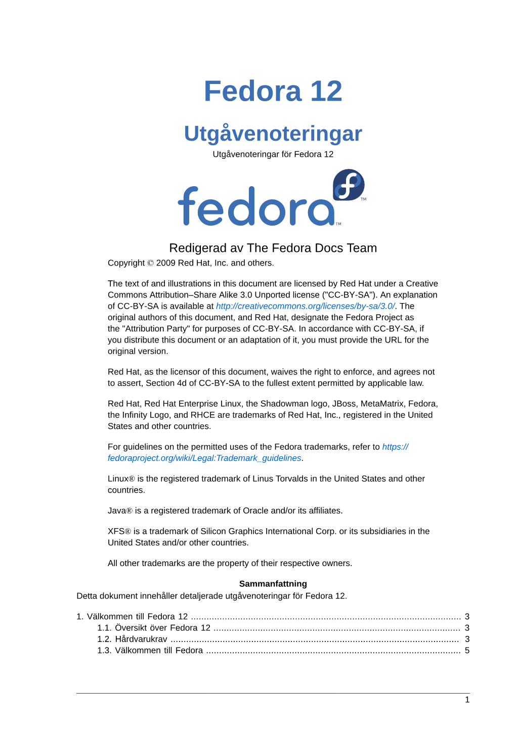 Utgåvenoteringar För Fedora 12