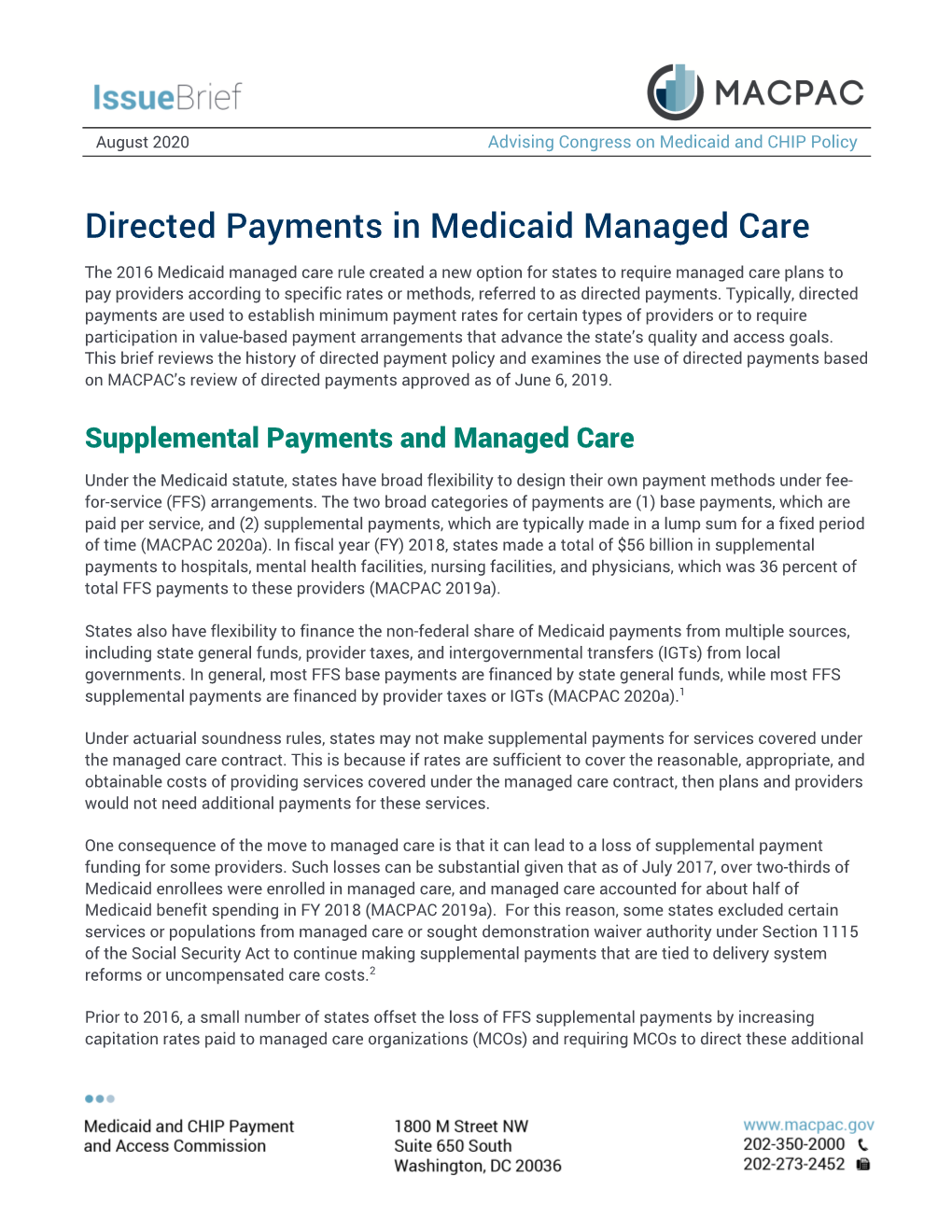 Directed Payments in Medicaid Managed Care