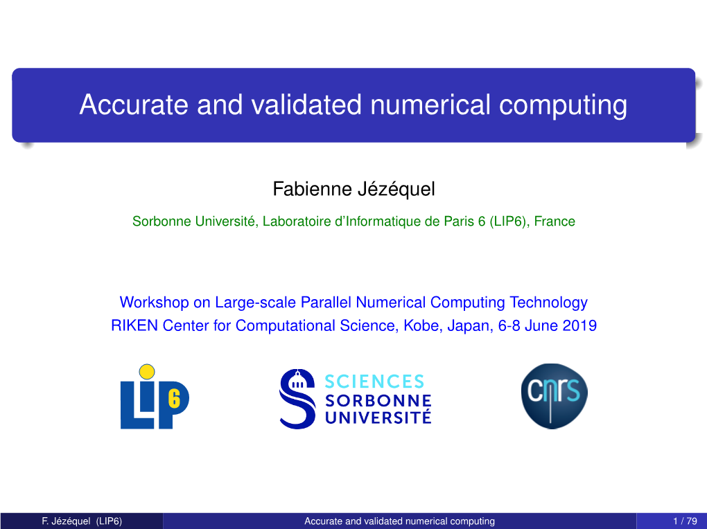 Accurate and Validated Numerical Computing