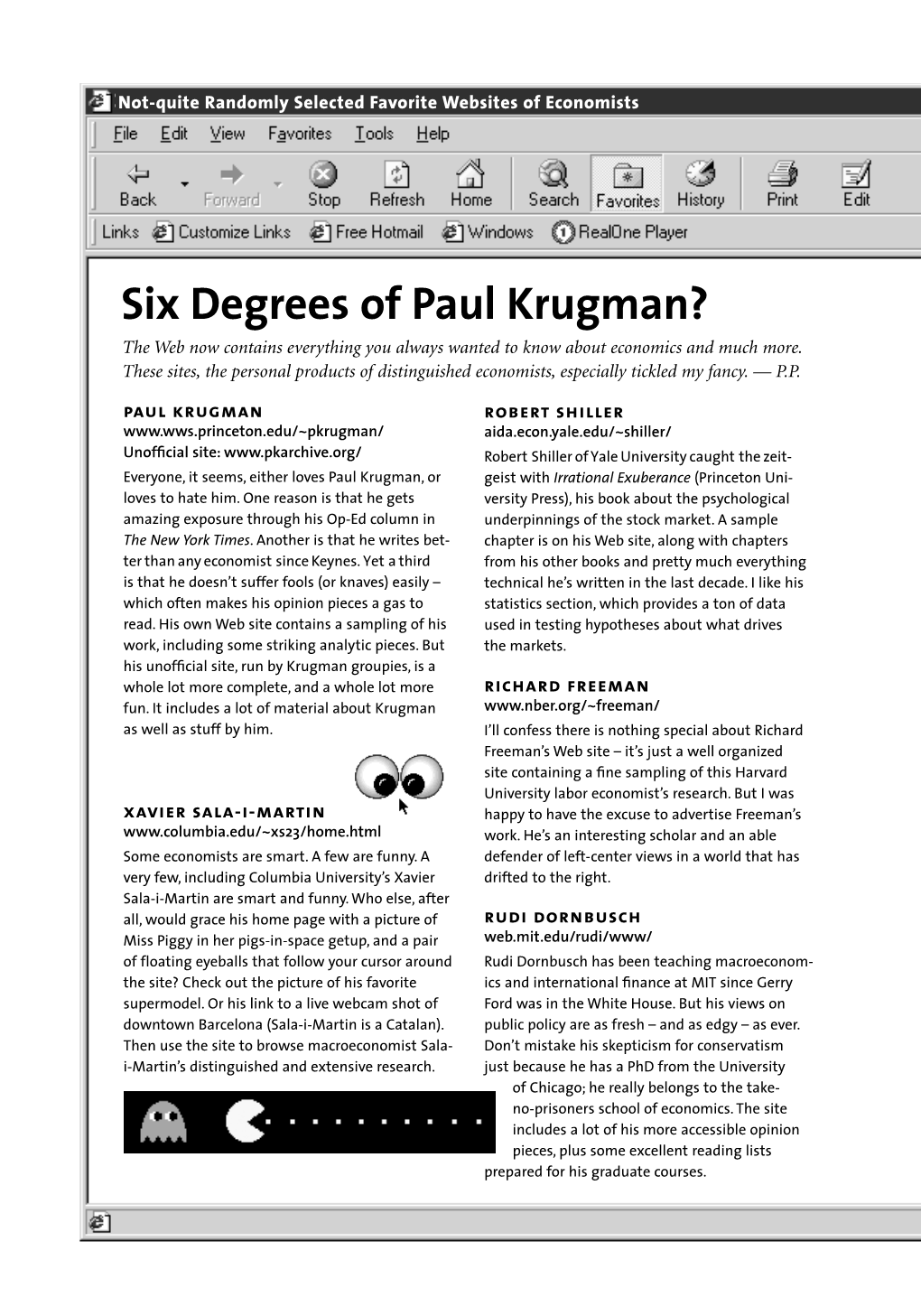 Six Degrees of Paul Krugman? the Web Now Contains Everything You Always Wanted to Know About Economics and Much More