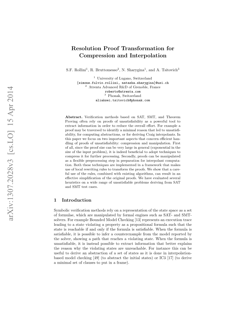 Resolution Proof Transformation for Compression and Interpolation