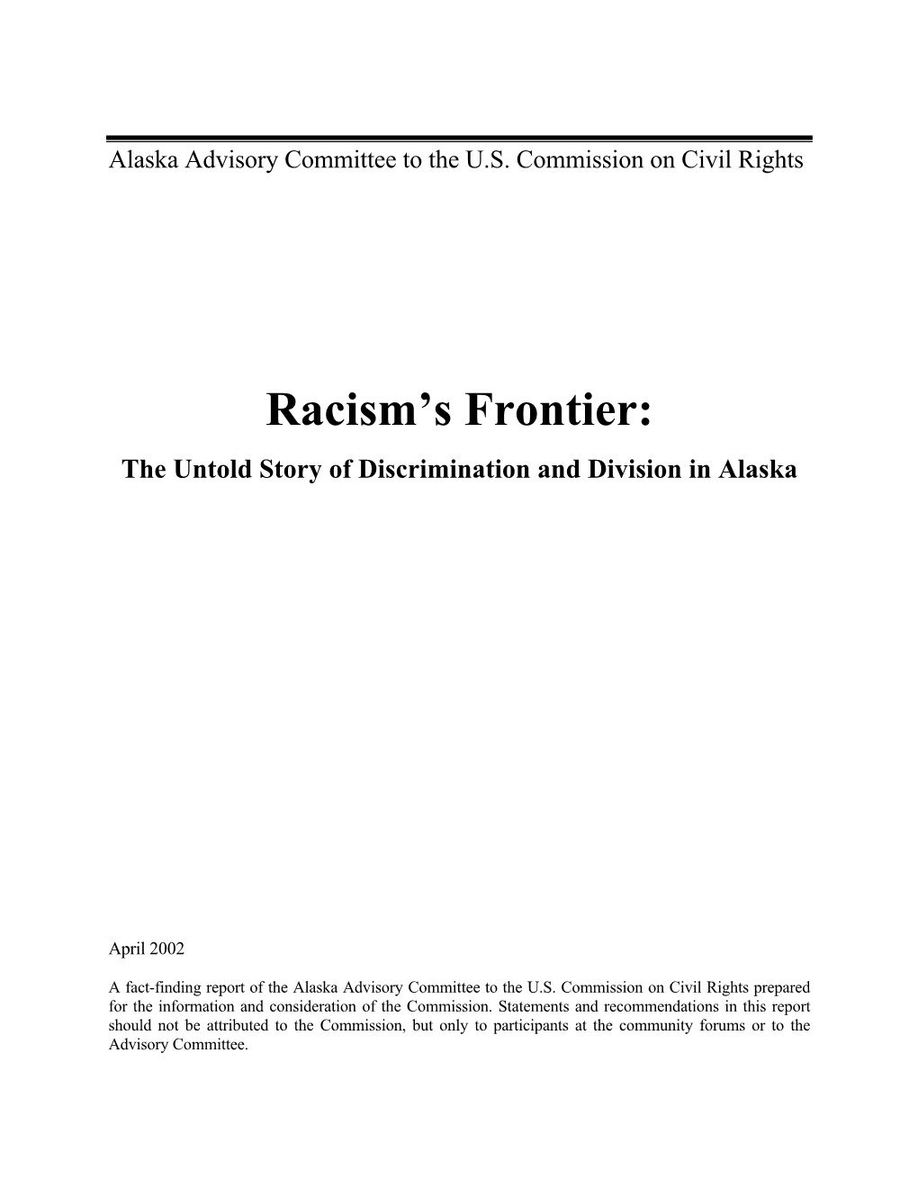 Alaska Advisory Committee to the US Commission on Civil Rights