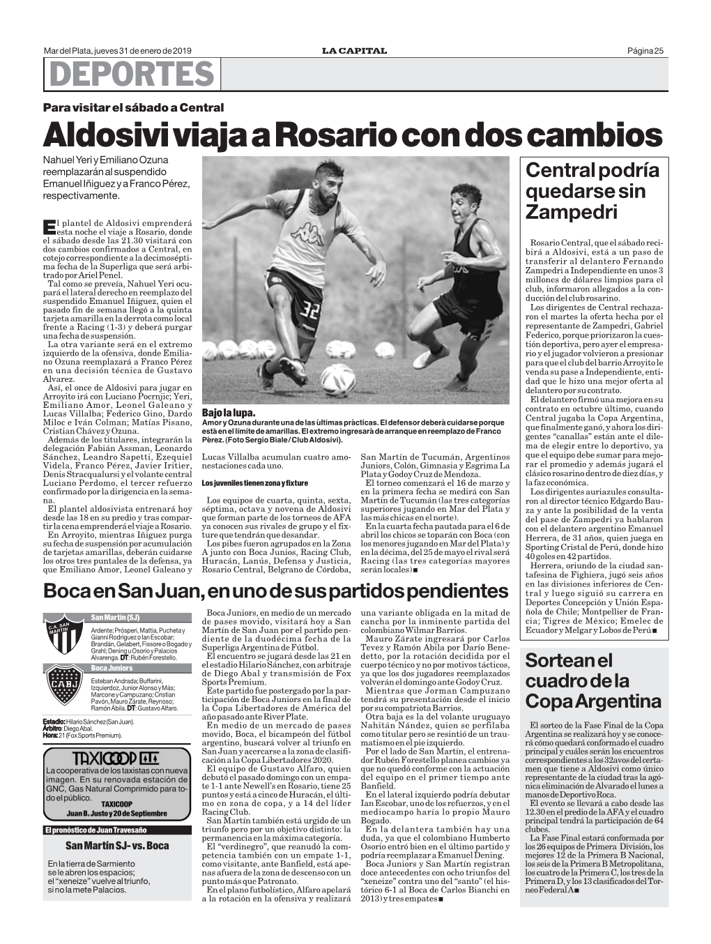 Aldosivi Viaja a Rosario Con Dos Cambios