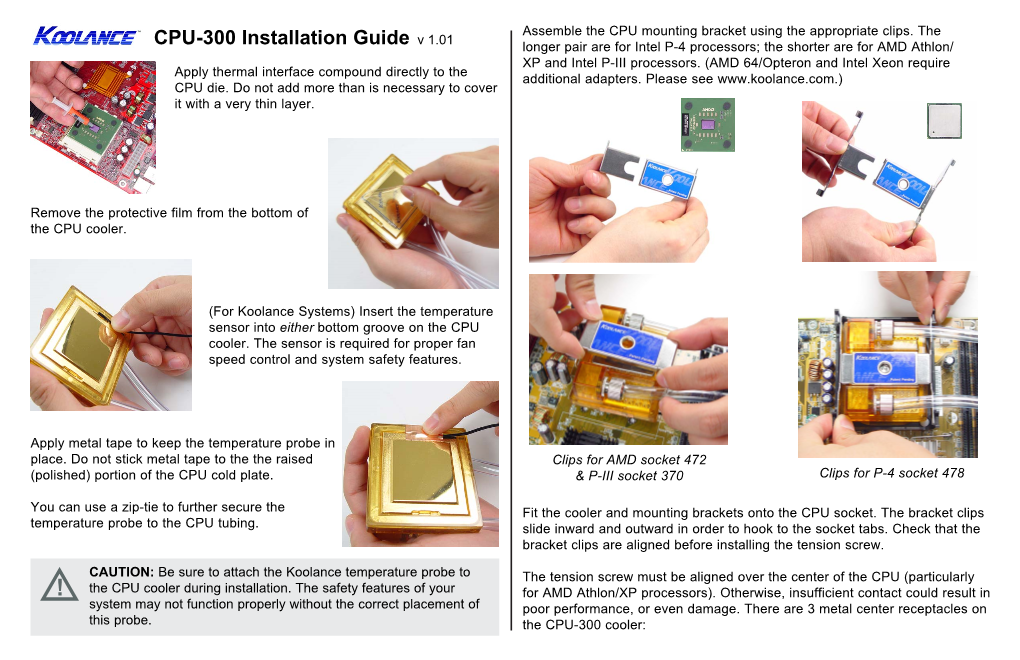 CPU-300 Installation Guide V 1.01