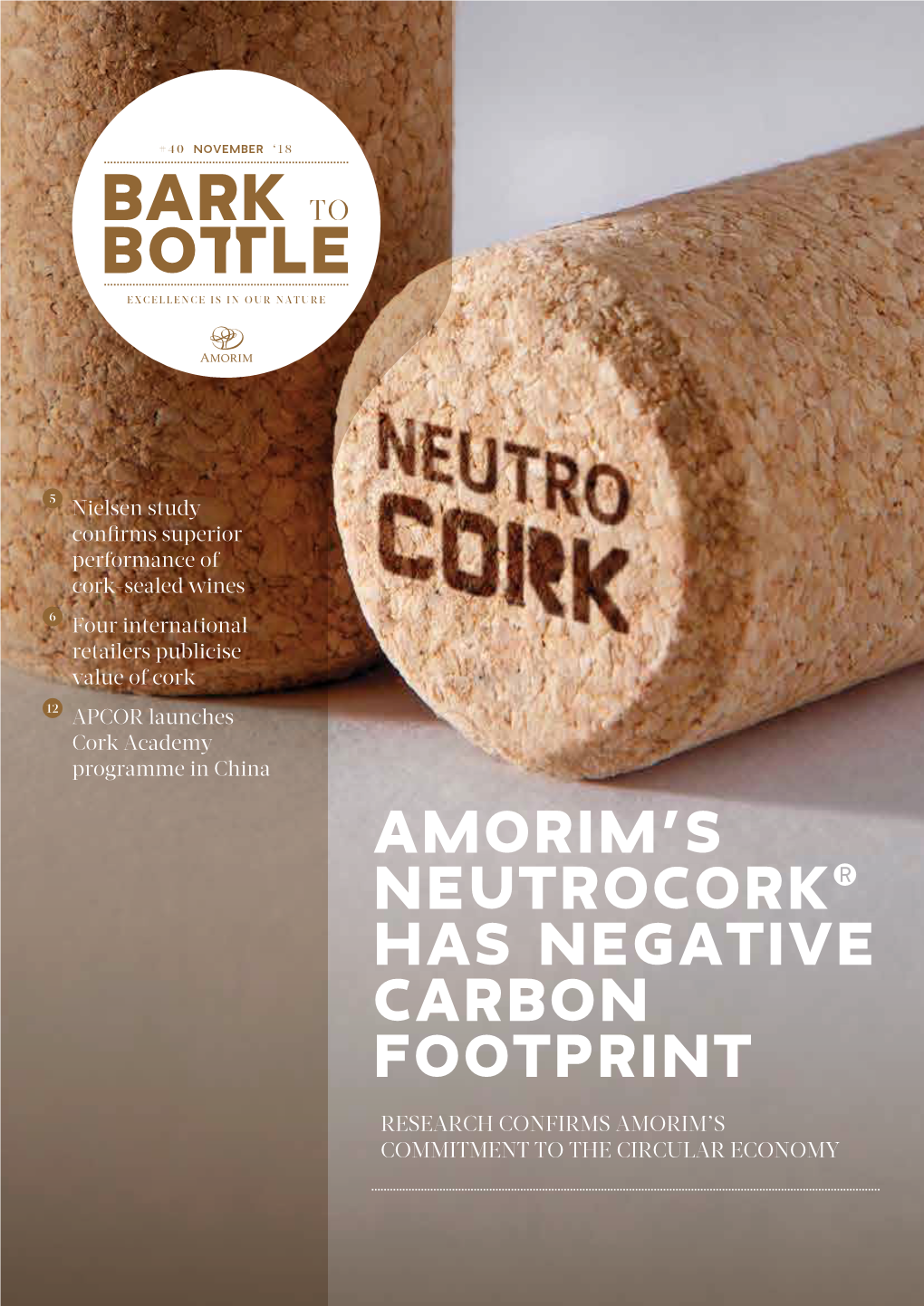 Amorim's Neutrocork® HAS NEGATIVE CARBON FOOTPRINT