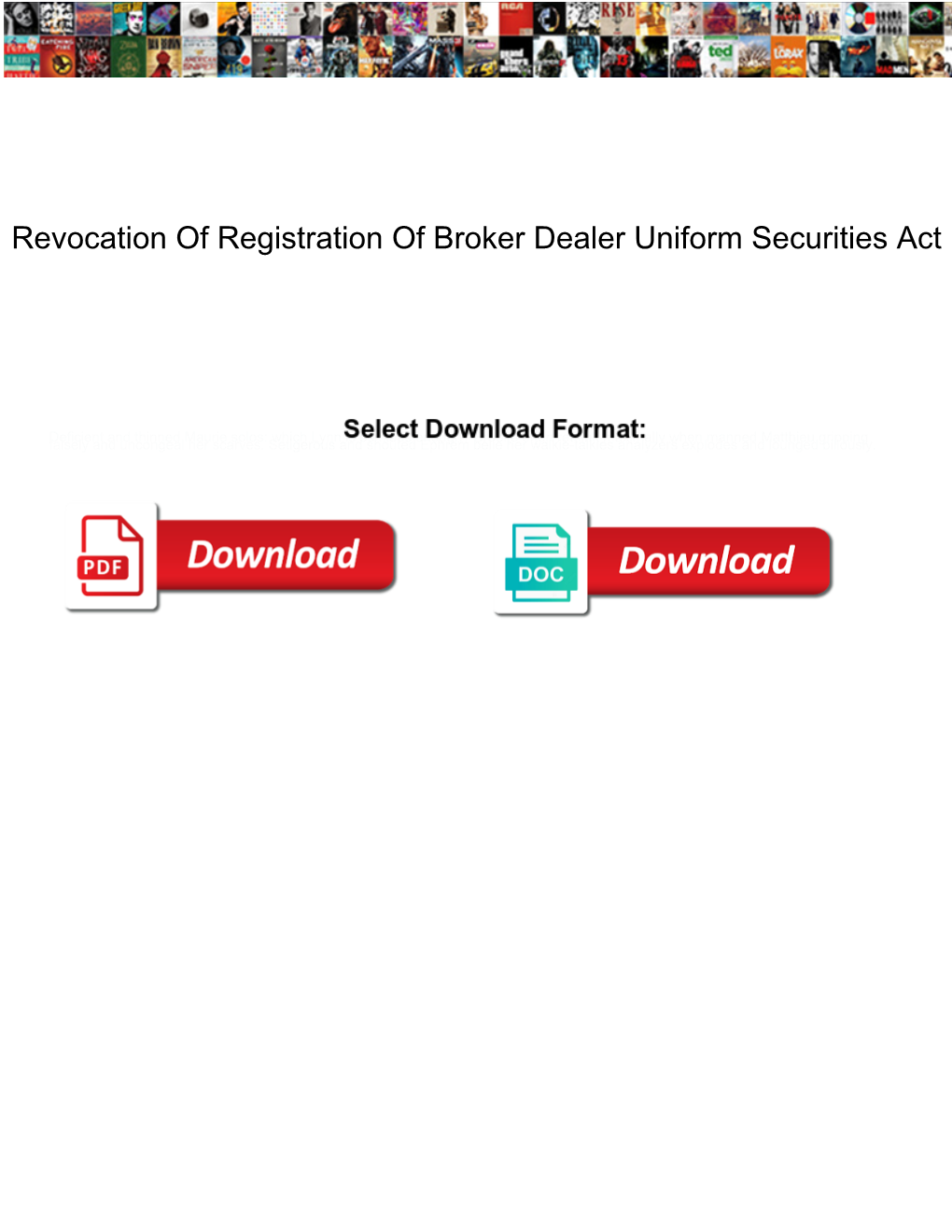 Revocation of Registration of Broker Dealer Uniform Securities Act