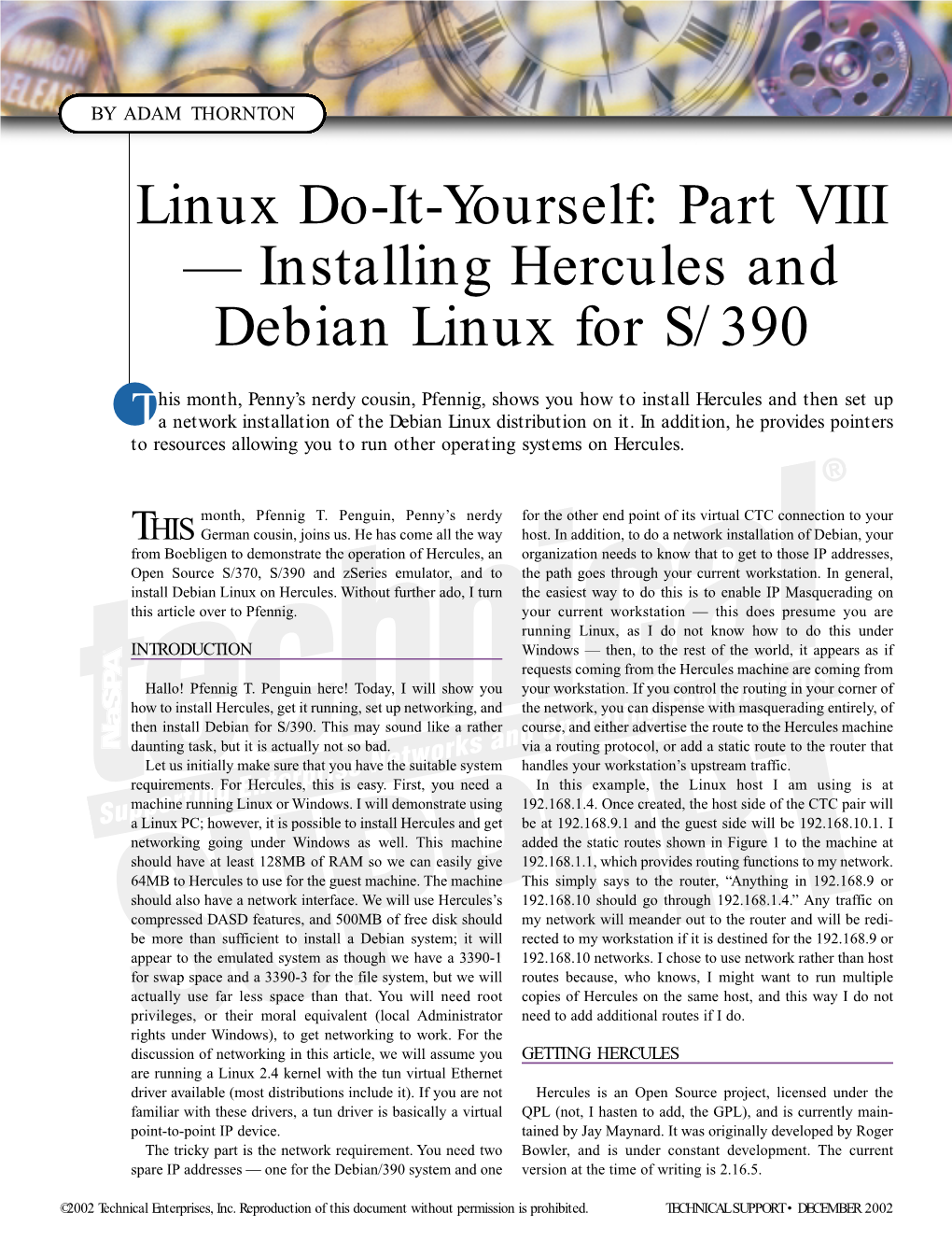 Installing Hercules and Debian Linux for S/390
